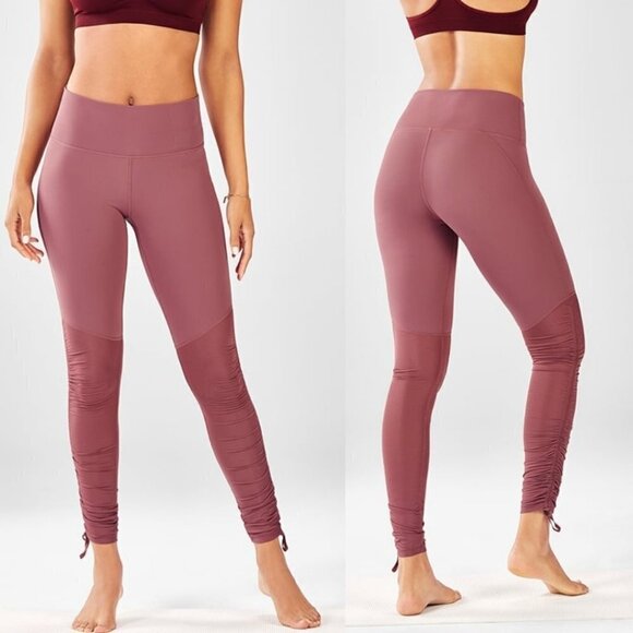 Fabletics | Cashel Foldover PureLuxe Legging in Dark Rouge - Picture 1 of 9